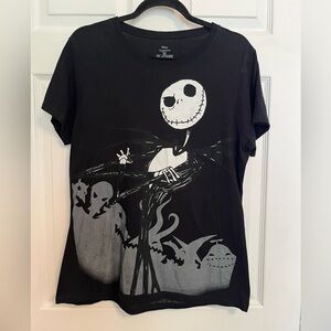 Disney Tim Burton’s Nightmare Before Christmas Jack & Sally 2-Sided Tee Shirt XL